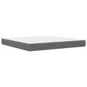 VidaXL Rama łóżka z materacem Z zagłówkiem 2 pcs Ciemnoszary Aksamit