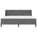 VidaXL Rama łóżka z materacem Z zagłówkiem 2 pcs Ciemnoszary Aksamit