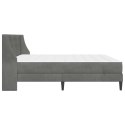VidaXL Rama łóżka z materacem Z zagłówkiem 2 pcs Ciemnoszary Aksamit