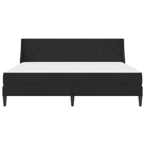 VidaXL Rama łóżka z materacem Z zagłówkiem 2 pcs Czarny Aksamit