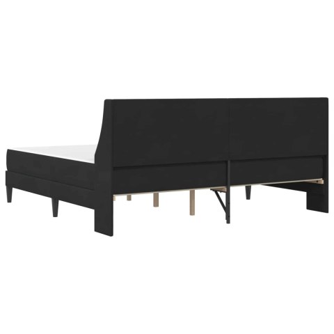 VidaXL Rama łóżka z materacem Z zagłówkiem 2 pcs Czarny Aksamit