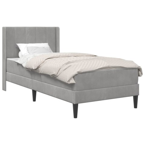 RAMKA ŁÓŻKA JASNOSZARY 90X200CM AKSAMIT