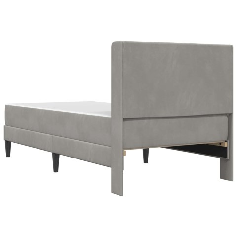 RAMKA ŁÓŻKA JASNOSZARY 90X200CM AKSAMIT