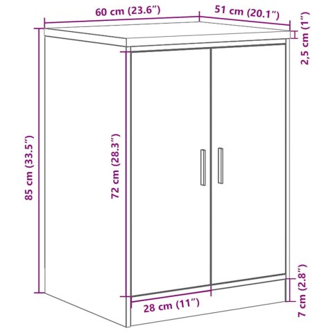 GARAŻOWA SZAFKA DO PRZECHOWYWANIA SZARY BETON 60X51X85CM