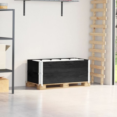 NADSTAWKI PALETOWE 2 SZT. CZARNE 100X50CM DREWNO SOSNOWE