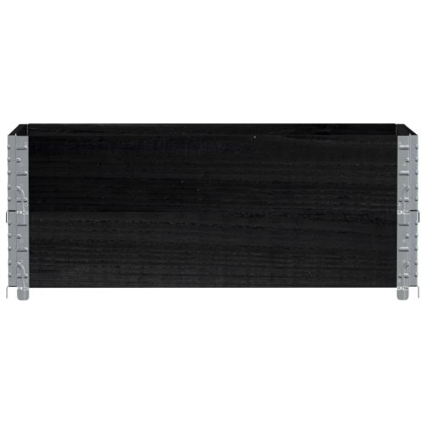 NADSTAWKI PALETOWE 2 SZT. CZARNE 100X50CM DREWNO SOSNOWE