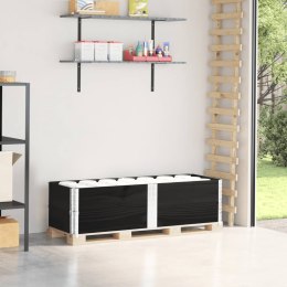 NADSTAWKI PALETOWE 2 SZT. CZARNE 150X50CM DREWNO SOSNOWE