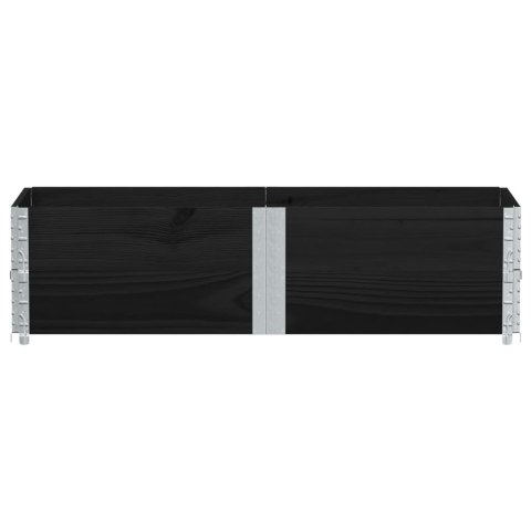 NADSTAWKI PALETOWE 2 SZT. CZARNE 150X50CM DREWNO SOSNOWE