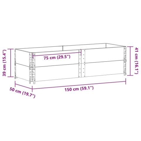 NADSTAWKI PALETOWE 2 SZT. SZARE 150X50CM DREWNO SOSNOWE