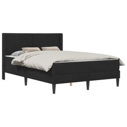VidaXL Rama łóżka z materacem Z zagłówkiem 2 pcs Czarny Aksamit