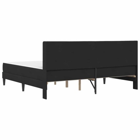 VidaXL Rama łóżka z materacem Z zagłówkiem 2 pcs Czarny Aksamit