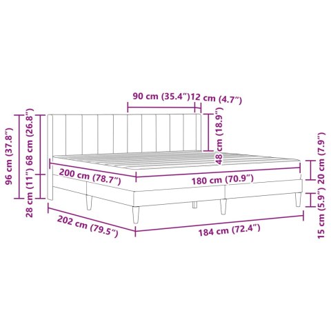 VidaXL Rama łóżka z materacem Z zagłówkiem 2 pcs Czarny Aksamit