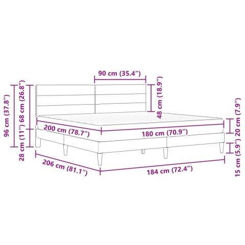 VidaXL Ramka łóżka Ciemnoszary 180 x 200 cm Poliester