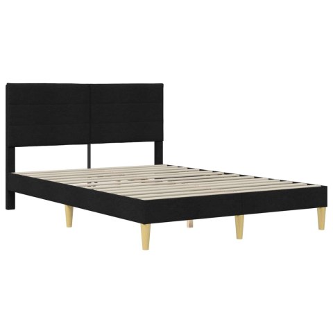 VidaXL Ramka łóżka Czarny 140 x 190 cm Poliester