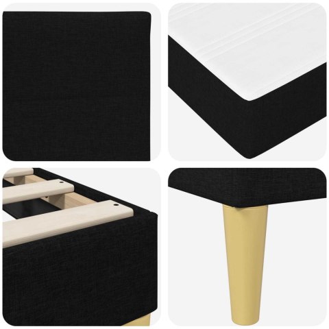 VidaXL Ramka łóżka Czarny 140 x 190 cm Poliester