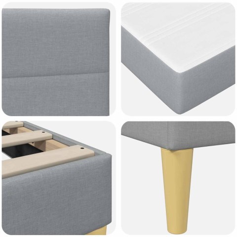 VidaXL Ramka łóżka Jasnoszary 180 x 200 cm Poliester