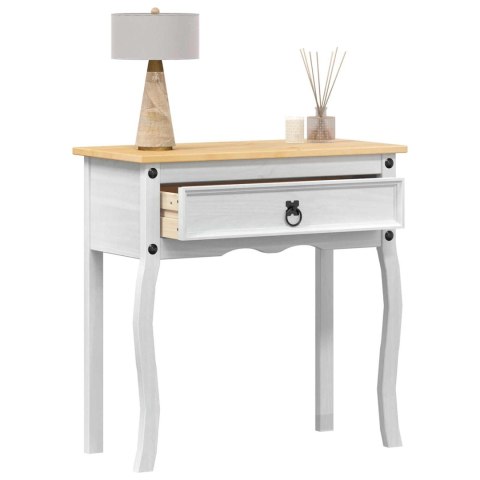 VidaXL Stolik konsolowy Biały 73 x 35 x 73 cm Lite drewno sosnowe