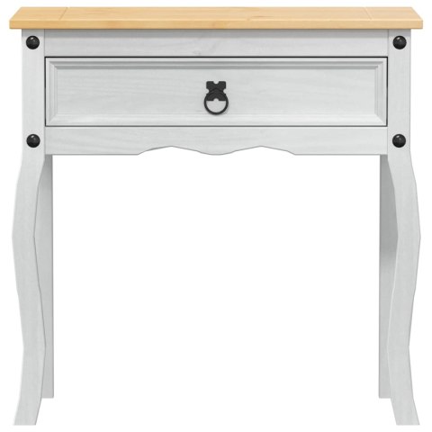 VidaXL Stolik konsolowy Biały 73 x 35 x 73 cm Lite drewno sosnowe