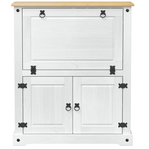 SZAFKA NA WINO BIAŁY 97X45X114CM LITE DREWNO SOSNOWE