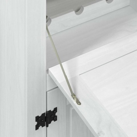 SZAFKA NA WINO BIAŁY 97X45X114CM LITE DREWNO SOSNOWE
