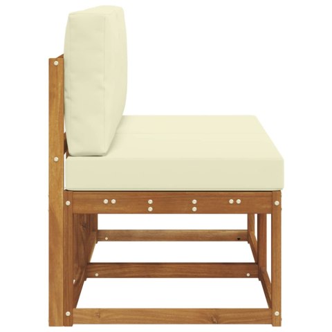 2 SZTUKA ŚRODKOWA SOFA OGRODOWA LITE DREWNO AKACJI NATURALNY