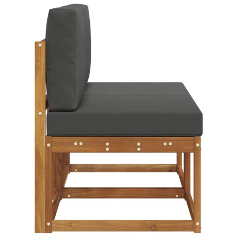 2 SZTUKA ŚRODKOWA SOFA OGRODOWA LITE DREWNO AKACJI NATURALNY