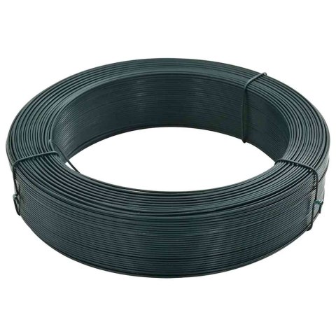 VidaXL Drut naciągowy do ogrodzenia, 250 m, 0,9/1,4 mm, stal, zielony