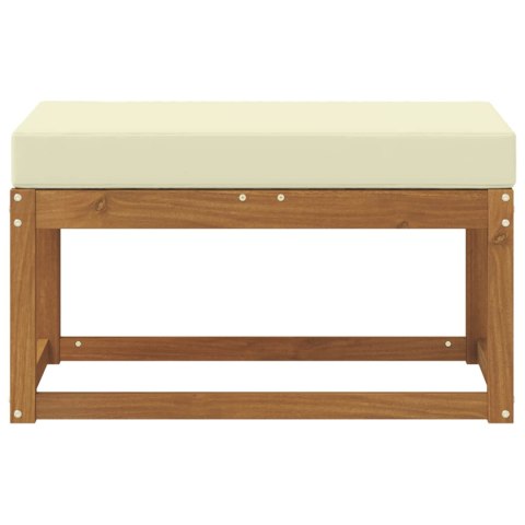 ŁAWKA NATURALNY I KREMOWY 79X43X37CM LITE DREWNO AKACJI