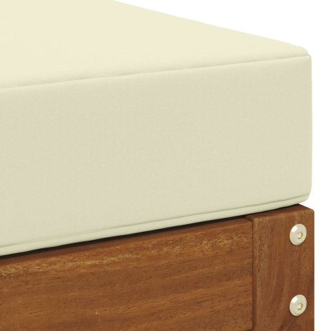 ŁAWKA NATURALNY I KREMOWY 79X43X37CM LITE DREWNO AKACJI