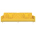 2-OSOBOWA KANAPA 2 PODUSZKI ŻÓŁTA TAPICEROWANA TKANINĄ