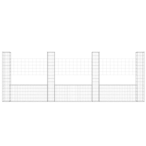 4 SŁUPKI GABIONOWE U-KSZTAŁTNE 380X20X150CM ŻELAZNE