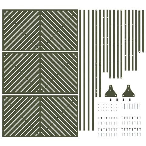 EKRAN PRYWATNOŚCI OLIWKOWY 100X50X180CM STAL