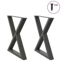 NOGI DO STOŁU JADALNEGO 2 SZT. ANTRACYT 80X(72-73,3)CM STAL