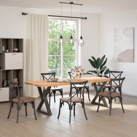 NOGI DO STOŁU JADALNEGO 2 SZT. ANTRACYT 80X(72-73,3)CM STAL