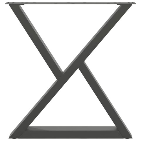 NOGI DO STOŁU JADALNEGO 2 SZT. ANTRACYT 80X(72-73,3)CM STAL