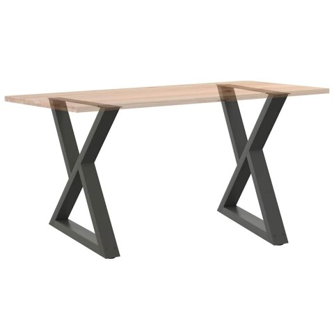 NOGI DO STOŁU JADALNEGO 2 SZT. ANTRACYT 80X(72-73,3)CM STAL