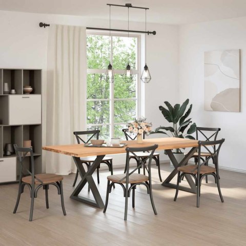 NOGI DO STOŁU JADALNEGO 2 SZT. ANTRACYT 90X(72-73,3)CM STAL