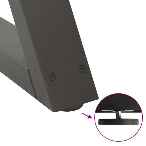 NOGI DO STOŁU JADALNEGO 2 SZT. ANTRACYT 90X(72-73,3)CM STAL