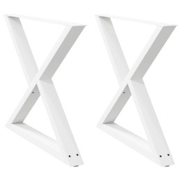 VidaXL Nogi do stołu jadalnego 2 szt. Białe 90x(72-73,3) cm Stal