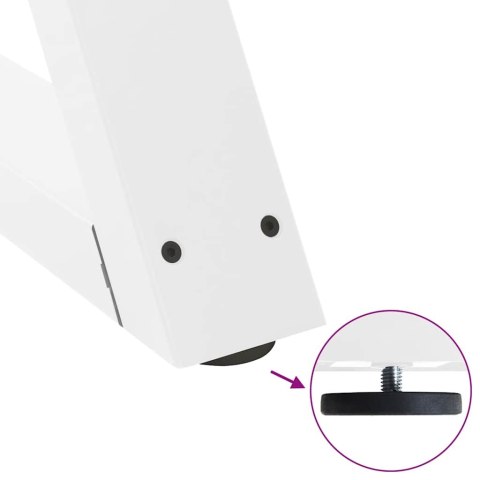 NOGI DO STOŁU JADALNEGO 2 SZT. BIAŁE 90X(72-73,3)CM STAL