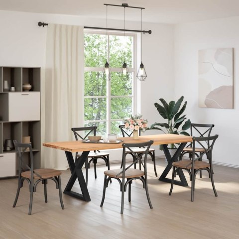 NOGI DO STOŁU JADALNEGO 2 SZT. CZARNE 80X(72-73,3)CM STAL