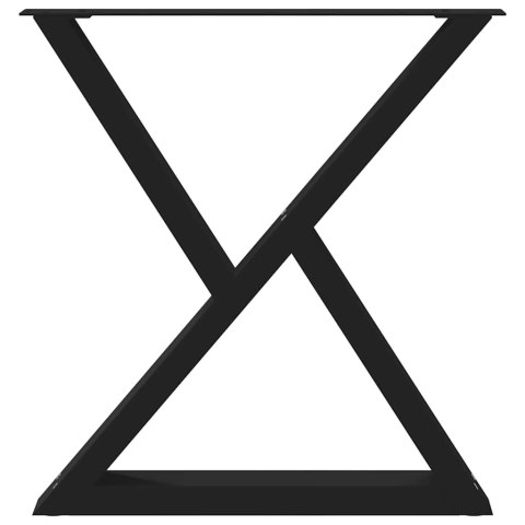 NOGI DO STOŁU JADALNEGO 2 SZT. CZARNE 80X(72-73,3)CM STAL