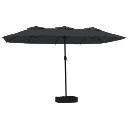 PODWÓJNY PARASOL OGRODOWY CZARNY 449X265CM