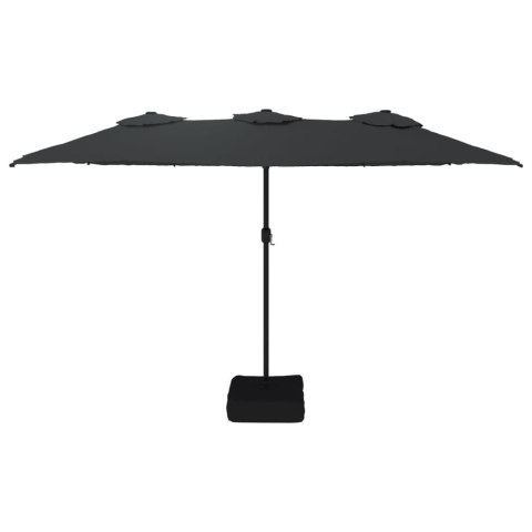 PODWÓJNY PARASOL OGRODOWY CZARNY 449X265CM