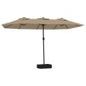 PODWÓJNY PARASOL OGRODOWY TAUPE 449X265CM