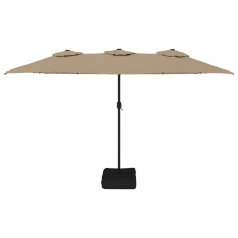 PODWÓJNY PARASOL OGRODOWY TAUPE 449X265CM