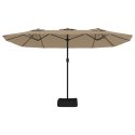 PODWÓJNY PARASOL OGRODOWY TAUPE 449X265CM