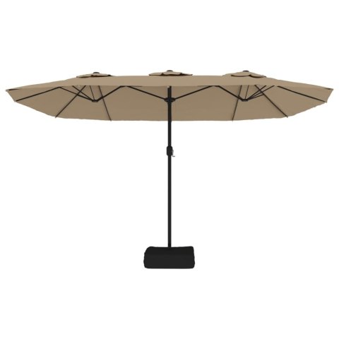 PODWÓJNY PARASOL OGRODOWY TAUPE 449X265CM