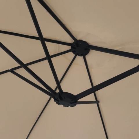 PODWÓJNY PARASOL OGRODOWY TAUPE 449X265CM