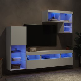 6-CZĘŚCIOWY ZESTAW MEBLI TV Z LED BIAŁY